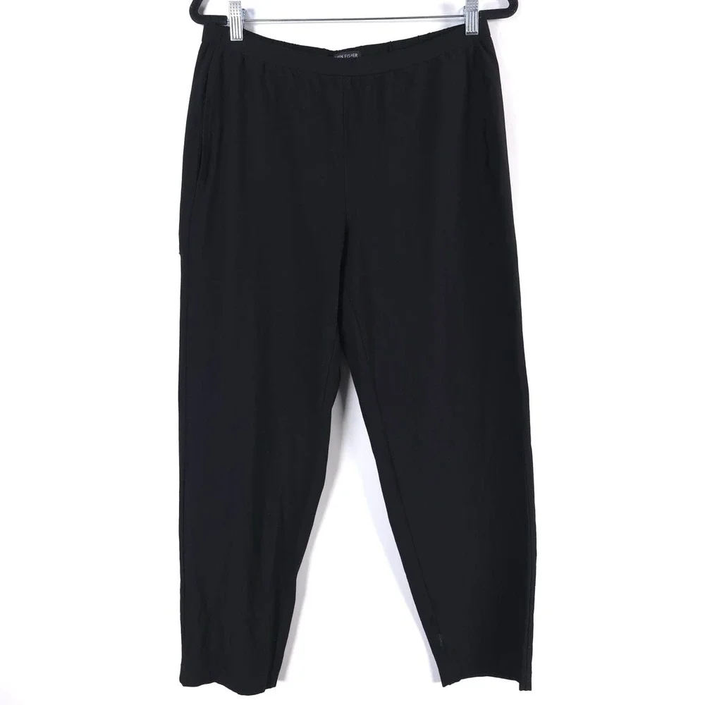 EILEEN FISHER Elastic Waist‎ Pull on USA MADE Pants MEDIUM Viscose Blend EETL